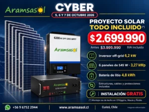 ¡ CYBER (5, 6 y 7 OCTUBRE) ! ($2.699.990 Instalado *) – Inversor 6200W MPPT + LITIO
